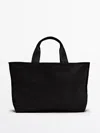 Massimo Dutti Dyed Canvas Shopper Bag In Blue