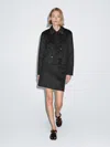 Massimo Dutti Short Faux Fur Coat In Black