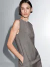 Massimo Dutti Short Melange Dress In Gray