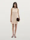 Massimo Dutti Short Openwork Dress With Metallic Detail In Neutral