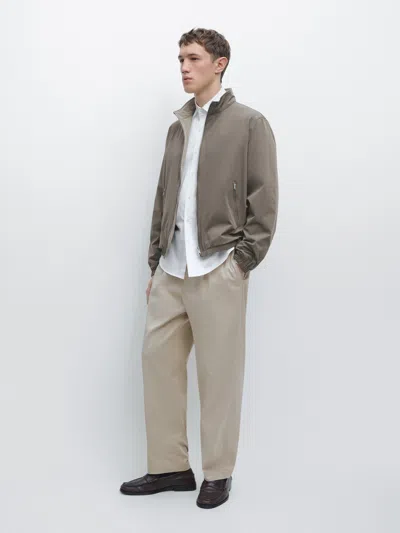 Massimo Dutti Short Reversible Jacket In Gray
