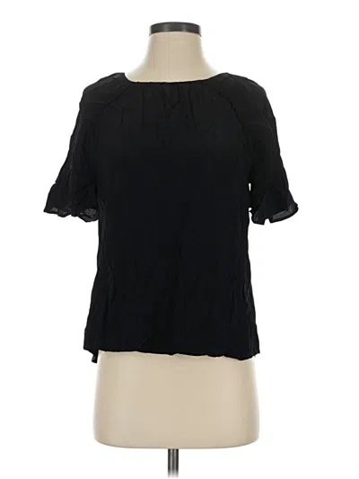 Pre-owned Massimo Dutti Short Sleeve Blouse In Black