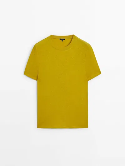 Massimo Dutti Short Sleeve Cotton Blend T-shirt In Multicolor