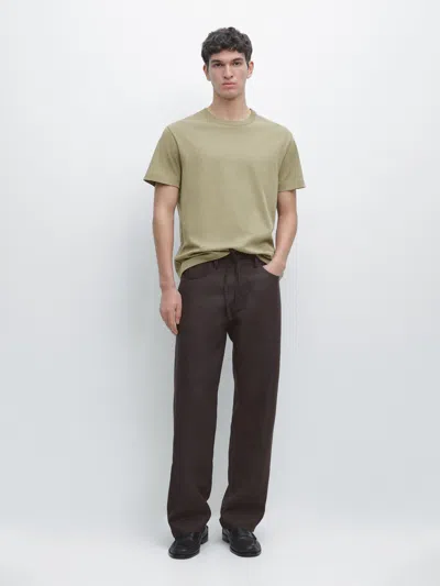 Massimo Dutti Short Sleeve Cotton T In Green