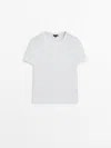 Massimo Dutti Short Sleeve Cotton T-shirt In White