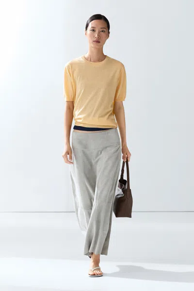 Massimo Dutti Short Sleeve Fine In Yellow