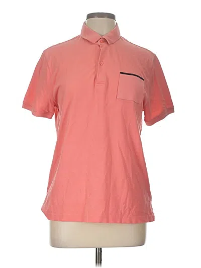 Pre-owned Massimo Dutti Short Sleeve Polo Shirt In Pink