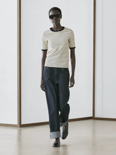 Massimo Dutti Short Sleeve T In Blue