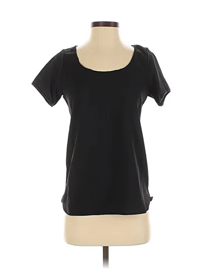 Pre-owned Massimo Dutti Short Sleeve Top Black Scoop Neck Tops