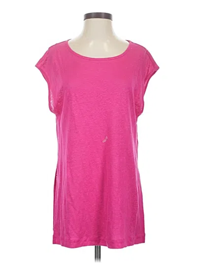 Pre-owned Massimo Dutti Short Sleeve Top Pink Scoop Neck Tops