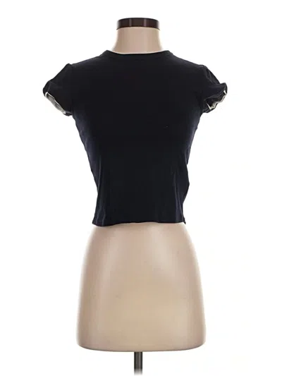 Pre-owned Massimo Dutti Short Sleeve Turtleneck In Black