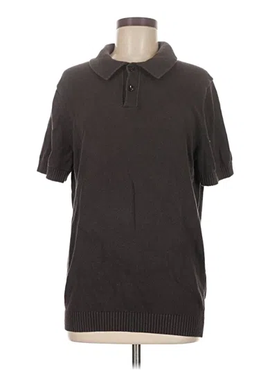 Pre-owned Massimo Dutti Short Sleeve Turtleneck In Brown