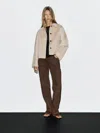 Massimo Dutti Short Wool Blend Coat In White