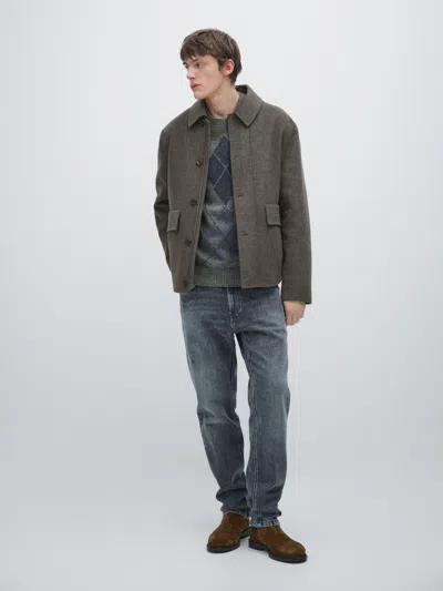 Short Wool Blend Coat With Padded Lining In Multi from Massimo Dutti