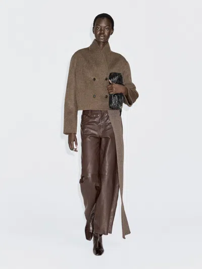 Massimo Dutti Short Wool Blend Double In Multi