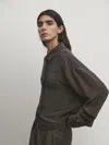 Massimo Dutti Seidenhemd Mit Ziernaht In Verwaschen