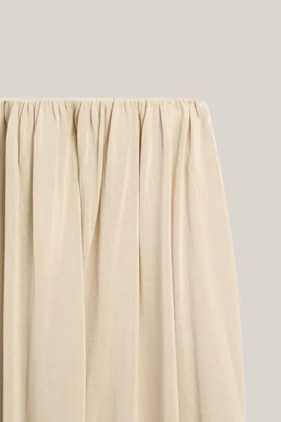 Massimo Dutti Silk Blend Total Look Sarouel Trousers In Neutral