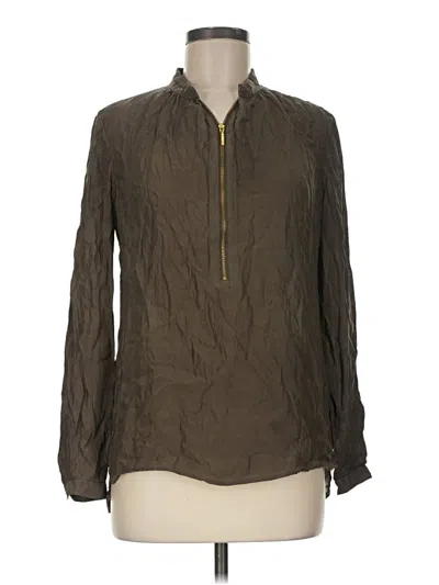 Pre-owned Massimo Dutti Silk Cardigan Sweater In Brown