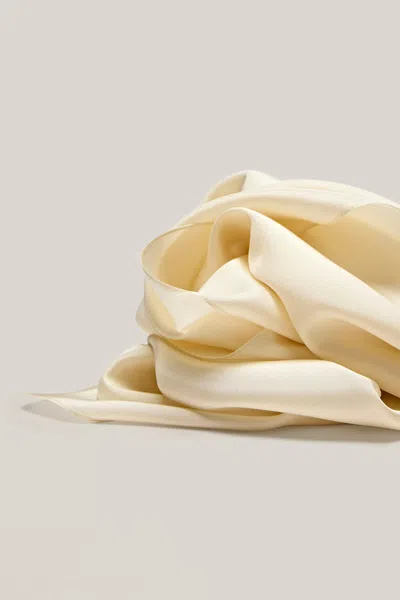 Massimo Dutti Silk Pocket Square In Neutral