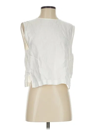 Pre-owned Massimo Dutti Sleeveless Blouse In White
