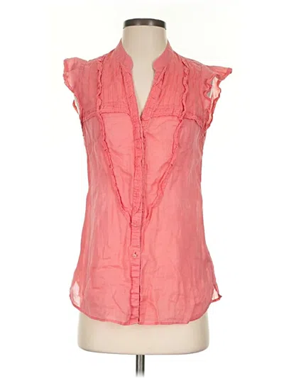 Pre-owned Massimo Dutti Sleeveless Button Down Shirt In Pink