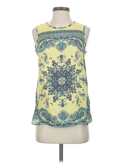 Pre-owned Massimo Dutti Sleeveless Silk Top Yellow Halter Neckline Tops