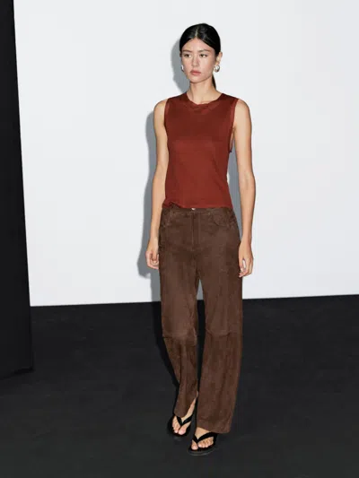 Massimo Dutti Sleeveless T In Brown