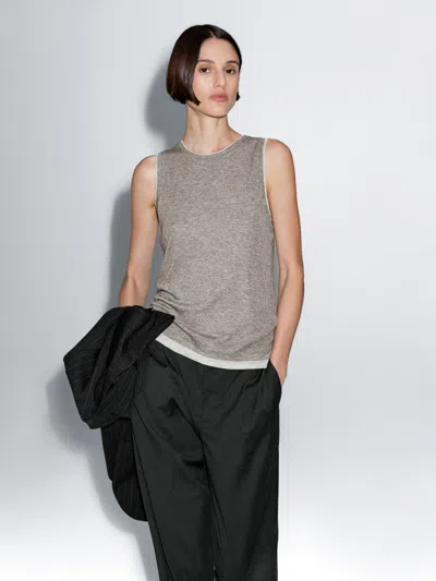 Massimo Dutti Sleeveless T In Gray