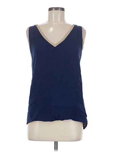 Pre-owned Massimo Dutti Sleeveless Top Blue V Neck Tops