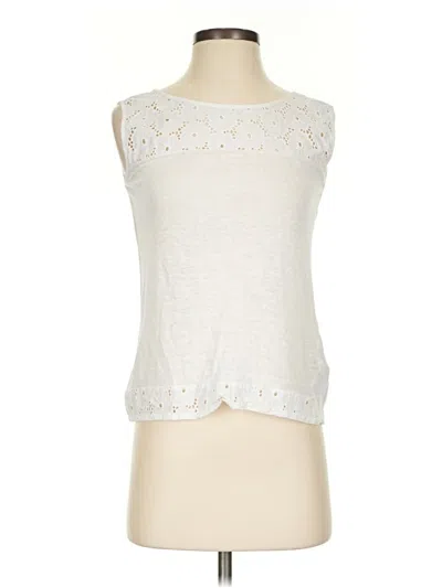 Pre-owned Massimo Dutti Sleeveless Top Ivory Keyhole Neckline Tops
