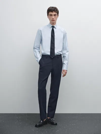 Massimo Dutti Slim Fit 100% Cotton Oxford Shirt In Animal Print