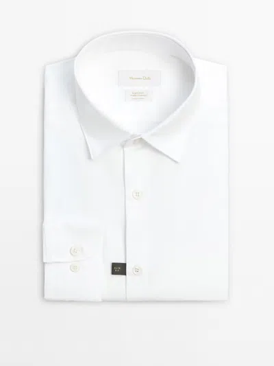 Massimo Dutti Slim Fit 100% Cotton Poplin Shirt In Multi
