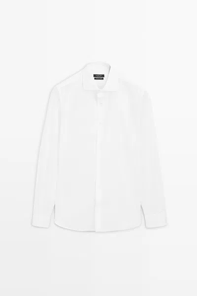 Massimo Dutti Slim Fit 100% Cotton Shirt In White