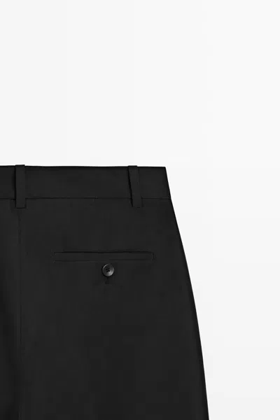 Massimo Dutti Slim Fit Capris In Black