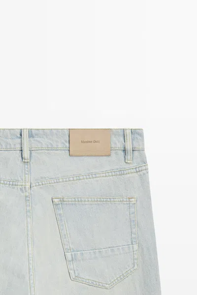 Massimo Dutti Slim Fit Cropped Jeans In Blue