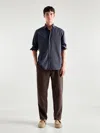 Massimo Dutti Slim-fit-hemd Aus Extrafeiner Baumwolle In Marineblau