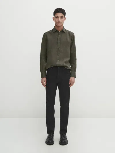 Massimo Dutti Slim-fit-jeans In Schwarz