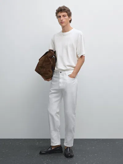 Massimo Dutti Slim Fit Jeans In White