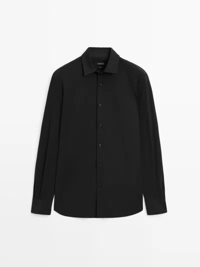 Massimo Dutti Chemise Slim Stretch In Black