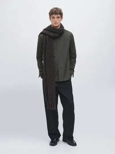 Massimo Dutti Slim Fit Stretch Shirt In Gray