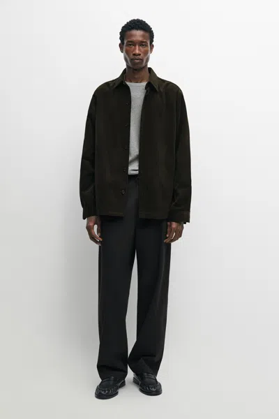 Massimo Dutti Sobrecamisa De Bombazina 100% Algodão In Black