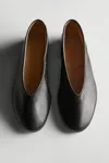 Massimo Dutti Soft Leather Ballerinas In Black