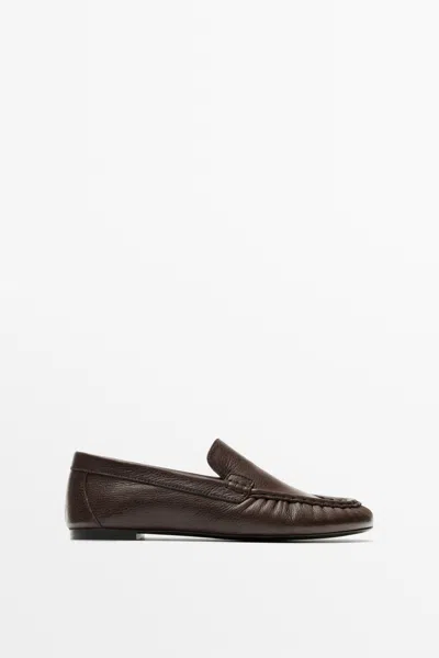Massimo Dutti Mocassino In Pelle Soft Con Bordino In Multi