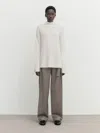 Massimo Dutti Weicher Pullover Mit Perlstoff Und Stehkragen In Gebrochen Weiss