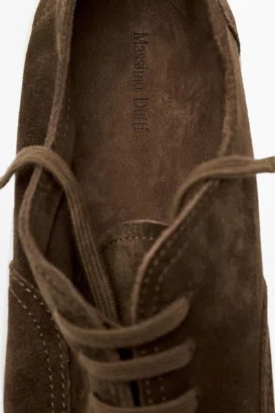 Massimo Dutti Soft Split Suede Leather Sports Shoe In White