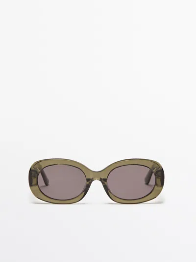 Massimo Dutti Sonnenbrille Oval In Green