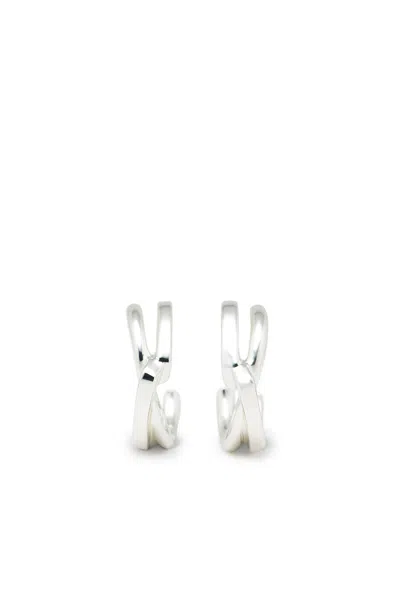 Massimo Dutti Pendientes Aro Espiral In Silver