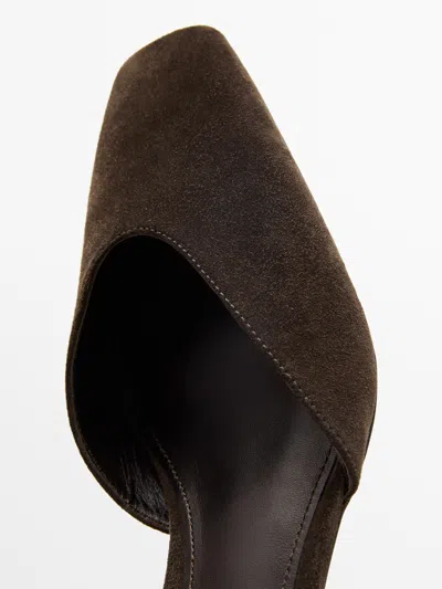 Massimo Dutti Split Leather Heeled Shoes In Pattern