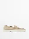 Massimo Dutti Split Leather Loafers With Moc Toe In Multi