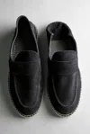Massimo Dutti Split Suede Leather Espadrille With Piece In Multi